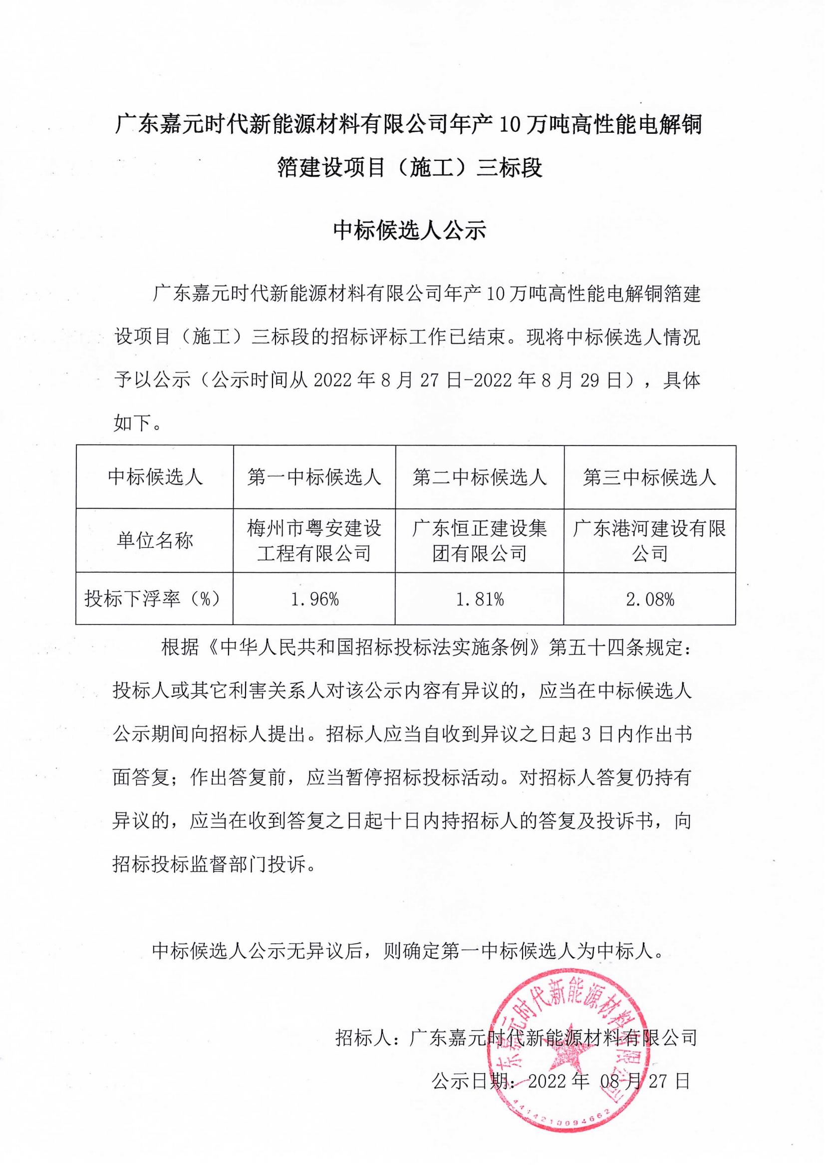 广东Stake官网时期新能源资料有限公司年产10万吨高机能电解铜箔建设项目（施工）三标段中标候选人公示_00.jpg